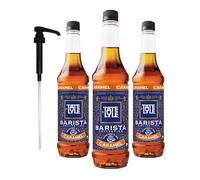 Tate & Lyle Caramel Coffee Syrup 750ml Fairtrade (3 Bottles, With Pump)