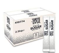 Tate & Lyle Fairtrade Granulated White Sugar Sticks| Natural Taste of Pure Cane Sugar| 1000 Sticks | 2.5kg