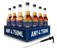 Tate & Lyle Pure Cane Syrups For Coffee & Drinks. Pick Any 4 from 6+ Different Flavours - Pumpkin Spice, Hazelnut, Vanilla, Gingerbread, Salted Caramel and Caramel - Each Bottle 750ml