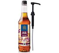 Tate & Lyle - Salted Caramel Syrup withh Pump - Fairtrade Set, Vegan and Vegetarian Friendly - Salted Caramel Coffee Syrup, Cold and Hot Drinks - Produced in the UK - 6 x 750ml Bottle, with Pump