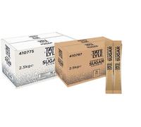 Tate & Lyle Sugar Sticks Combo - 1000 × 2.5g Demerara + 1000 × 2.5g White Sugar | Total 2,000 Sticks (5kg) | Individually Wrapped Single-Serve Sugar Portions