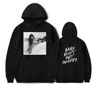 Tate McRae Baby T8 Greedy Tour Hoodie 2D Fashion Print Pullover Sweatshirt Casual Street Trendy Hoodies Fashion Clothing XXS-4XL-Black||L