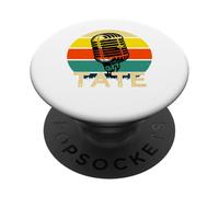 TATE Name Retro Microphone Music 80s Vintage for Men Kids PopSockets Adhesive PopGrip