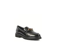 Pod Tate Womens Leather Loafers Semi Formal Smart Shoes Black