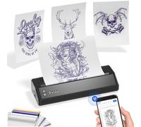 TATELF Bluetooth Tattoo Transfer Machine Wireless 2500mAh Mini Tattoo Stencil Printer Thermal Copier with 10Pcs Transfer Paper Compatible with iOS Android Smartphone