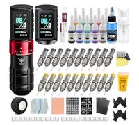 TATELF Wireless Machine Set 7 Adjustable Lifting Heights with 2300 mAh Battery 20 Pieces Cartridges Needles 10 inks Professional Complete Accessories for Beginners and Artists
