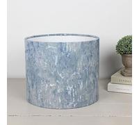 Tatiana Crystal Blue Shimmer Chenille Velvet Fabric Drum Lampshade (30cm Diameter Ceiling Pendant)