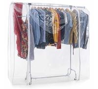 Tatkraft Falcon & Big - Sturdy and Big Clothes Rack, Clothes Rail with Cover, Wardrobe on Wheels, Easy to Assemble