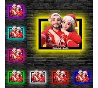 TATLETATLE Personalized Cartoon Style 3D Photo Frame Neon Sign,Custom Photo Acrylic Cartoon Picture Frame Wall Light Cartoon Gift for Family Couple Christmas Anniversary Birthday (B-Frame-01)
