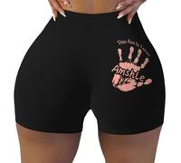 TATLETATLE Personalized Women's Stretch Tights Sports Yoga Pants with Name and Handprint,This Ass is Taken,A Naughty Gift for Wife (UK, Alpha, One Size, Regular, Regular, Sports shorts-02)