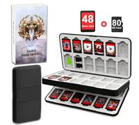 TATMOHIK Game Card Case for Nintendo Switch Games or Micro SD Cards,Game Holder Case for Nintendo Switch Accessories,Game Case with 48 Nintendo Eshop Gift Card and 48 Micro SD Card Slots(Black)