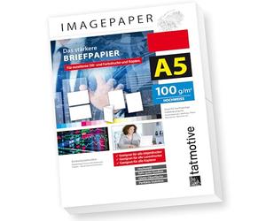 TATMOTIVE Imagepaper 100 g/m² A5 Stronger Letter Paper Brilliant Prints for All Printers 500 Sheets White Copier Paper