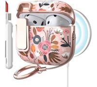 TATOFY Cover for AirPods 4th Generation Case with Lock Clip Cleaner Kit Slim Hard AirPod 4 Lock Case Compatible with MagSafe (Pink)