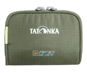 Tatonka Plain Wallet RFID Block - Small Wallet with RFID Blocker - TÜV Tested - Coin Compartment, Compartments for Credit Cards, Olive Rip