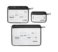 Tatonka Toiletry Bag Zip Flight Bag Set (3 Pieces A4 / A5 / A6) - Transparent Bags for Carrying Liquids in Aeroplane Hand Luggage (Black)