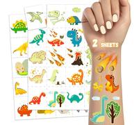 TatoYard 30+ Dinosaur Temporary Tattoos, Gold + Luminous Small Dinosaur Art Stickers Waterproof Cute Little Tattoos for Kids Face Body Birthday Party Festival