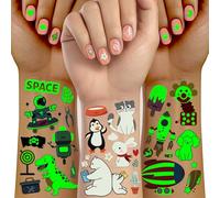 TatoYard 350+ Pcs Glow Tattoos for Kids - 30 Sheets Temporary Tattoos - Dinosaur/Pirate/Mermaid/Butterfly Tattoo Stickers, Party Bag Fillers for Boys Girls Birthday Supplies Ideas Stuff Favours