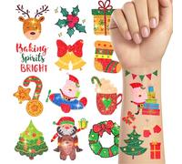 TatoYard Christmas Glitter Tattoos for Kids, 204 Individual Patterns Temporary Tattoos for Christmas Stocking Fillers, Xmas Stickers Decorations Games Toys Party Favours