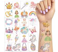 TatoYard Girls Tattoos for Kids - 50 Pcs Fake Temporary Tattoos Stickers for Girls, Party Bag Fillers for Kids, Kids Birthday Presents Party Favours Decorations Supplies