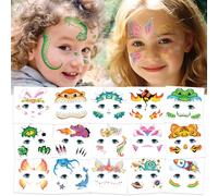 TatoYard Tattoos for Kids - 24 Sheets Face Tattoos Animal Stickers for Boys and Girls, Face Paints for Children Gifts for Girls Kids Party Games Supplies Travel Activities for Kids