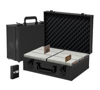 Tatqilo Graded Card Storage Box, Top Loaders Storage Case with Lock, Trading Card Box for PSA, CSG, BGS, MTG & Sports Cards, Waterproof Carrying Card Storage Slab Case, Aluminum Alloy, 38x27x15cm