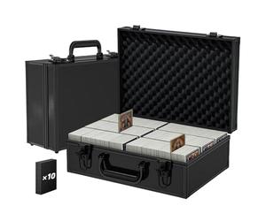Tatqilo Graded Card Storage Box, Top Loaders Storage Case with Lock, Trading Card Box for PSA, CSG, BGS, MTG & Sports Cards, Waterproof Carrying Card Storage Slab Case, Aluminum Alloy, 38x27x15cm