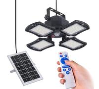 Tatqilo Solar Shed Light Indoor Outdoor, 168LED 4 in 1 Heads Solar Pendant Light with Motion Sensor, Remote Control, 3 Lighting Modes, IP67 Waterproof, Solar Lights for Gazebo, Garage, Garden, Shed