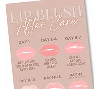 Tats4now Lip Blush Aftercare Instruction Cards | 55 Pack | 2x3.5” inch Business Card Size | Lip Blush Supplies