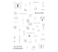 Tatsy Tiny Set Small Temporary Tattoos Tiny Realistic Cute Mini Fake, Tattoo Sticker Set, For Kids & Adults, Waterproof, Party, Safe & Certified