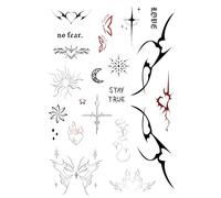 Tatsy Tribal Set Tribal Tattoos, Cyber Sigil Temporary, Futuristic Cyberpunk Design Realistic Fake Waterproof Tattoo Sticker Set, For Kids, For Adults, Fake Body Art, Safe & Certified