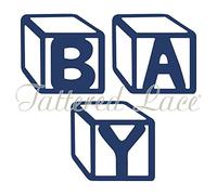 Tattered Lace Baby Blocks, Metal, Silver, 3.8 x 3.6 x 0.02 cm