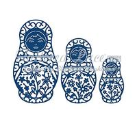 Tattered lace metal cutting die babushka Russian dolls d733