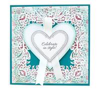 Tattered Lace Ornamental Antique Lace Heart, Metal, Silver, 15.3 x 14.5 x 0.3 cm