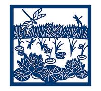 Tattered Lace Waterlily Tapestry, Metal, Silver, 9 x 9 x 0.02 cm