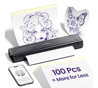 TATTMUSE A887 Tattoo Stencil Printer with 100Pcs Tattoo Disposables, Black