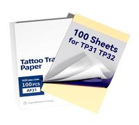 TATTMUSE Mini 3.15" x 5.24" Size Tattoo Transfer Paper Only for TP31/ TP32 Tattoo Printer, 100 Sheets, Suitable for Tattoo Artists in Simple Tattoos and Minimalistic Tattoos, Tattoo Kit for Beginners
