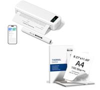 TATTMUSE Portable Printer & 100 sheets of A4 thermal paperr (One roll of paper is stored inside the printer.)