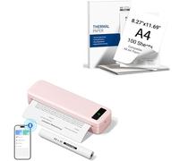 TATTMUSE Portable Printer & 100 sheets of A4 thermal paperr (One roll of paper is stored inside the printer.)