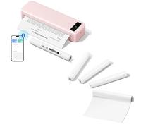 TATTMUSE Portable Printer & 5 Rolls of A4 White Thermal Paper (One roll of paper is stored inside the printer.)