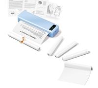 TATTMUSE Portable Printer & 5 Rolls of A4 White Thermal Paper (One roll of paper is stored inside the printer.)