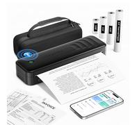 TATTMUSE Portable Printer A4, Bluetooth Thermal Printer Support A4 & 110mm & 80mm & 53mm, Small Mobile Inkless Printer for Phone Laptop Home Use Car Office, with Carry Case and 4 Rolls Thermal Paper