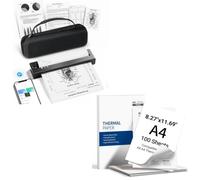 TATTMUSE Portable Thermal Printer with 100 Sheets of A4 Thermal Paper (210 x 297mm) and a Carry Case, A28U Wireless Inkless Printer Weighs only 585g, Bluetooth Compatible with iOS & Android
