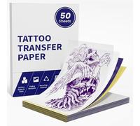TATTMUSE Tattoo Transfer Paper, 50pcs A4 Size, Thermal Stencil Paper for Tattoo Stencil Printer, Designed for Artists and Enthusiasts, Suitable for Most Printer Machine