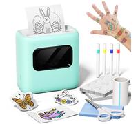 TATTMUSE Temporary Tattoos Maker for Kids, Arts and Crafts for Kids Age 5 6 7 8 9 10 with 40 Tattoo Papers & 4 Markers, Toys and Gifts for 11 12 Year Old Boys and Girls