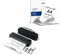 TATTMUSE The printer set includes 1 storage bag & 5 rolls of A4 thermal paper & 100 Sheets Thermal Paper