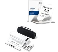 TATTMUSE The printer set includes 1 storage bag and 5 rolls of A4 thermal paper.& 100 A4 Thermal Paper