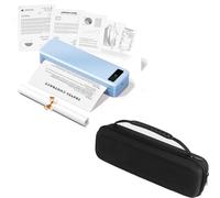 TATTMUSE Thermal Portable Printer A285M Blue & Portable Handheld Carrying Case Black