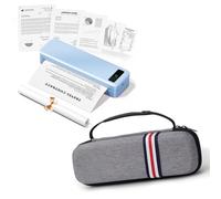 TATTMUSE Thermal Portable Printer A285M BLue & Portable Handheld Carrying Case Grey