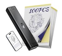TATTMUSE Wireless Thermal Printer with A4 Size 100pcs Transfer Paper, Compatible with Smartphone & Tablet, Bluetooth Stencil Printer Designed for Artists and Enthusiasts