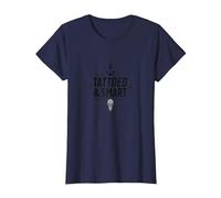 Tattoed & Smart: Nautical Skull Wisdom for Ink Lovers T-Shirt, Women, Navy, XS